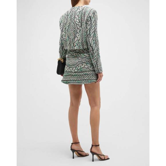 NEW IRO agnese jacket in green multico - Picture 3 of 5